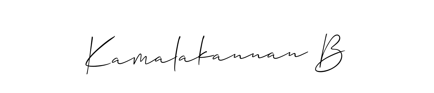 How to make Kamalakannan B name signature. Use Allison_Script style for creating short signs online. This is the latest handwritten sign. Kamalakannan B signature style 2 images and pictures png