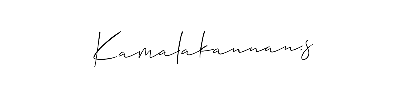 How to make Kamalakannan.s name signature. Use Allison_Script style for creating short signs online. This is the latest handwritten sign. Kamalakannan.s signature style 2 images and pictures png