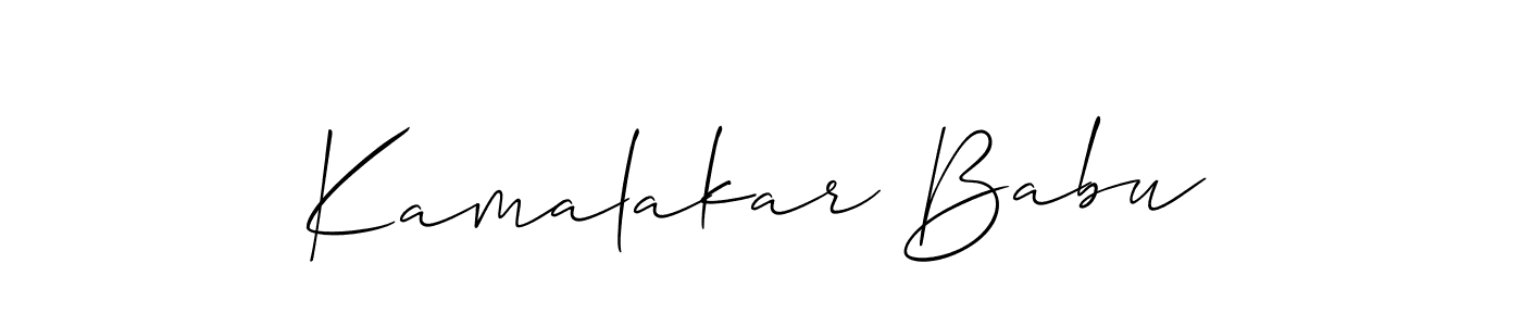 The best way (Allison_Script) to make a short signature is to pick only two or three words in your name. The name Kamalakar Babu include a total of six letters. For converting this name. Kamalakar Babu signature style 2 images and pictures png