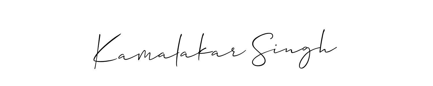 The best way (Allison_Script) to make a short signature is to pick only two or three words in your name. The name Kamalakar Singh include a total of six letters. For converting this name. Kamalakar Singh signature style 2 images and pictures png