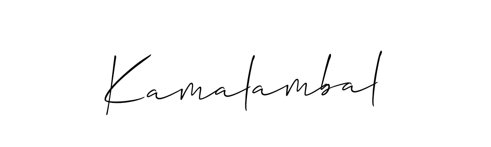 Create a beautiful signature design for name Kamalambal. With this signature (Allison_Script) fonts, you can make a handwritten signature for free. Kamalambal signature style 2 images and pictures png