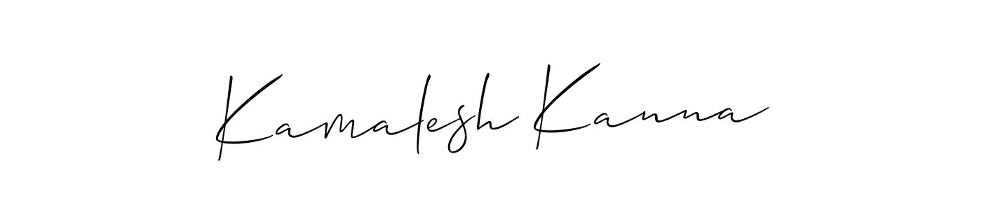 Make a beautiful signature design for name Kamalesh Kanna. With this signature (Allison_Script) style, you can create a handwritten signature for free. Kamalesh Kanna signature style 2 images and pictures png