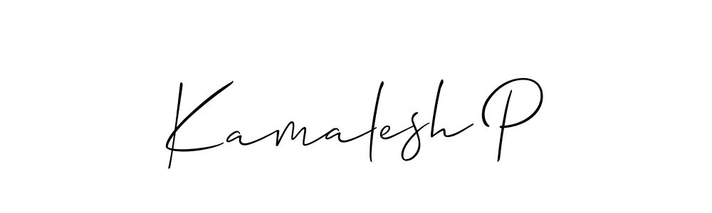 Also we have Kamalesh P name is the best signature style. Create professional handwritten signature collection using Allison_Script autograph style. Kamalesh P signature style 2 images and pictures png