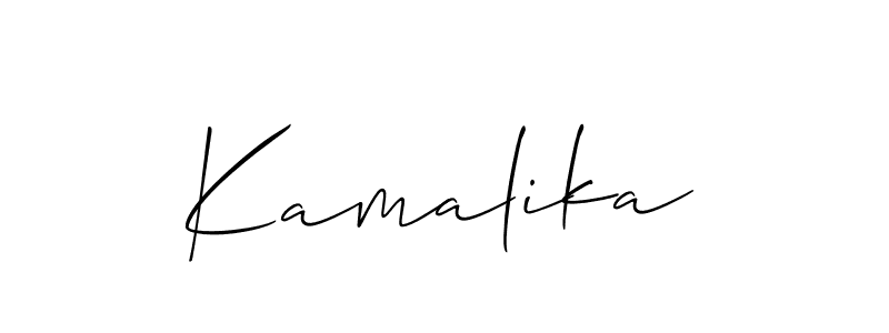 Make a beautiful signature design for name Kamalika. With this signature (Allison_Script) style, you can create a handwritten signature for free. Kamalika signature style 2 images and pictures png