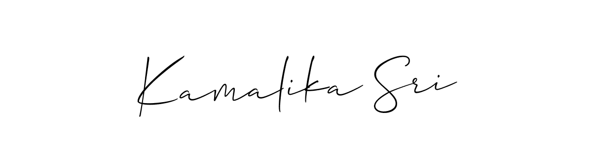 You should practise on your own different ways (Allison_Script) to write your name (Kamalika Sri) in signature. don't let someone else do it for you. Kamalika Sri signature style 2 images and pictures png