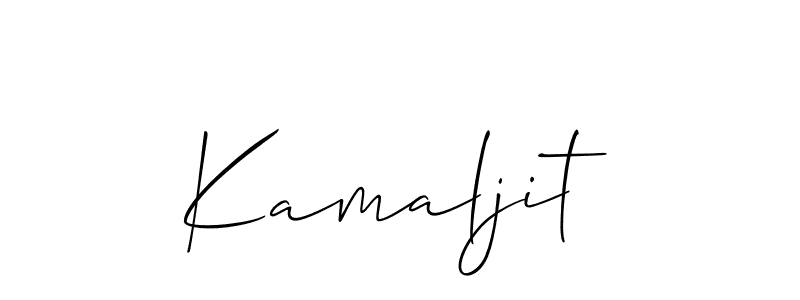 Design your own signature with our free online signature maker. With this signature software, you can create a handwritten (Allison_Script) signature for name Kamaljit. Kamaljit signature style 2 images and pictures png