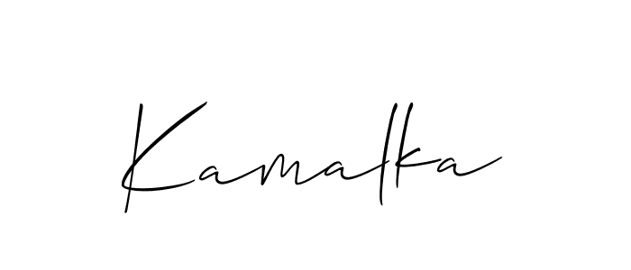 Make a beautiful signature design for name Kamalka. With this signature (Allison_Script) style, you can create a handwritten signature for free. Kamalka signature style 2 images and pictures png
