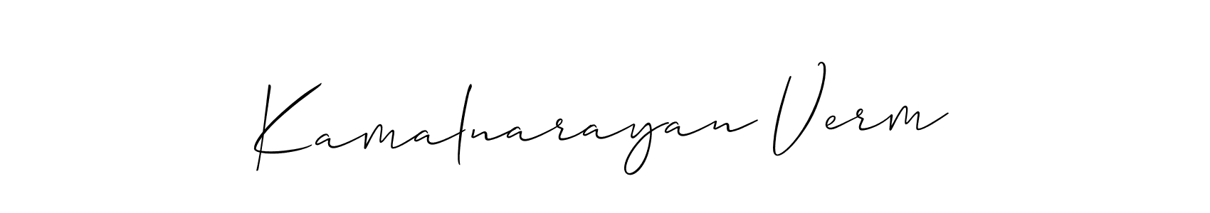 How to Draw Kamalnarayan Verm signature style? Allison_Script is a latest design signature styles for name Kamalnarayan Verm. Kamalnarayan Verm signature style 2 images and pictures png