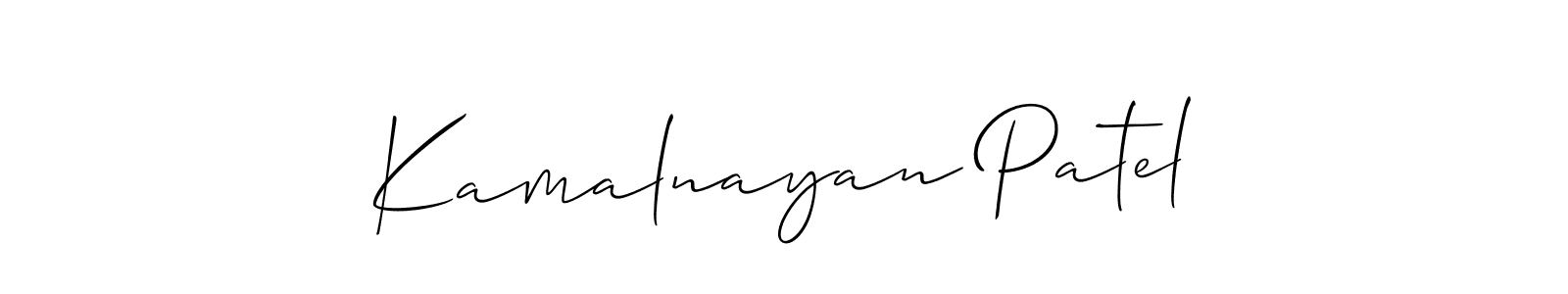 How to Draw Kamalnayan Patel signature style? Allison_Script is a latest design signature styles for name Kamalnayan Patel. Kamalnayan Patel signature style 2 images and pictures png