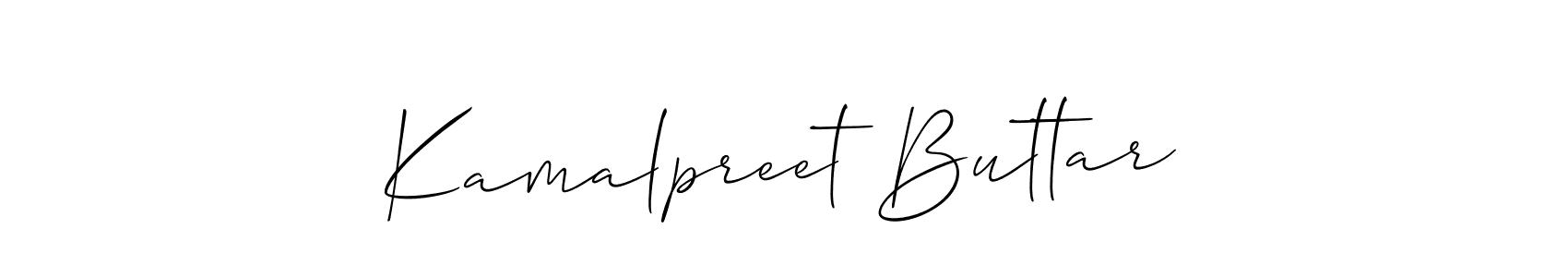 You should practise on your own different ways (Allison_Script) to write your name (Kamalpreet Buttar) in signature. don't let someone else do it for you. Kamalpreet Buttar signature style 2 images and pictures png