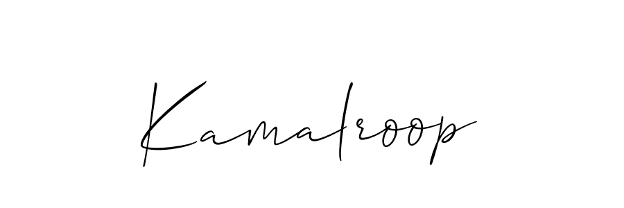 if you are searching for the best signature style for your name Kamalroop. so please give up your signature search. here we have designed multiple signature styles  using Allison_Script. Kamalroop signature style 2 images and pictures png