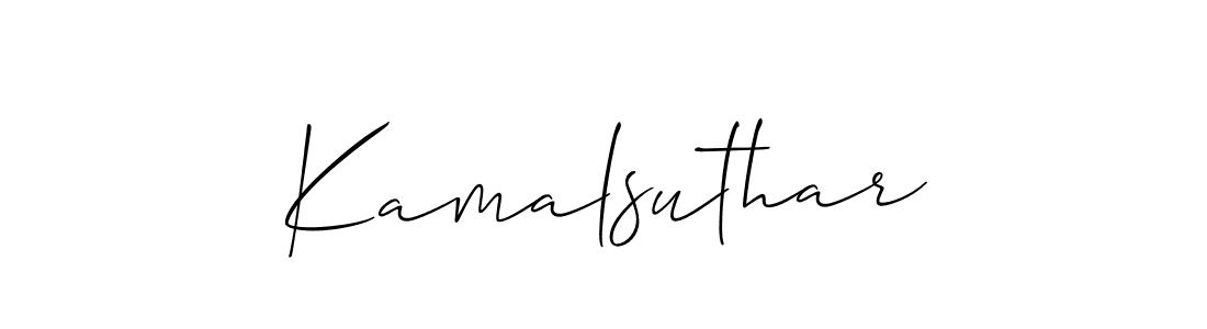 You should practise on your own different ways (Allison_Script) to write your name (Kamalsuthar) in signature. don't let someone else do it for you. Kamalsuthar signature style 2 images and pictures png