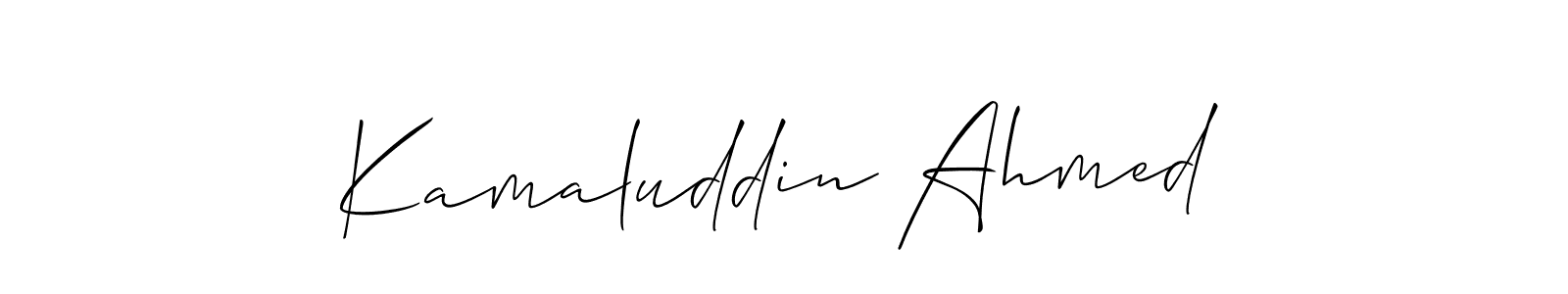 Use a signature maker to create a handwritten signature online. With this signature software, you can design (Allison_Script) your own signature for name Kamaluddin Ahmed. Kamaluddin Ahmed signature style 2 images and pictures png