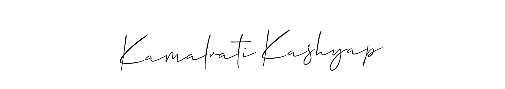 if you are searching for the best signature style for your name Kamalvati Kashyap. so please give up your signature search. here we have designed multiple signature styles  using Allison_Script. Kamalvati Kashyap signature style 2 images and pictures png