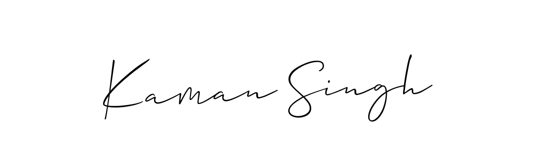 Design your own signature with our free online signature maker. With this signature software, you can create a handwritten (Allison_Script) signature for name Kaman Singh. Kaman Singh signature style 2 images and pictures png