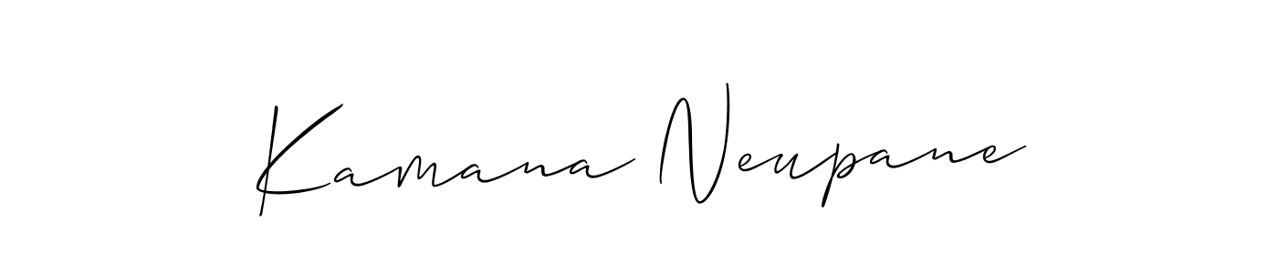 if you are searching for the best signature style for your name Kamana Neupane. so please give up your signature search. here we have designed multiple signature styles  using Allison_Script. Kamana Neupane signature style 2 images and pictures png