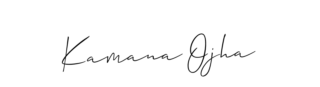 You should practise on your own different ways (Allison_Script) to write your name (Kamana Ojha) in signature. don't let someone else do it for you. Kamana Ojha signature style 2 images and pictures png