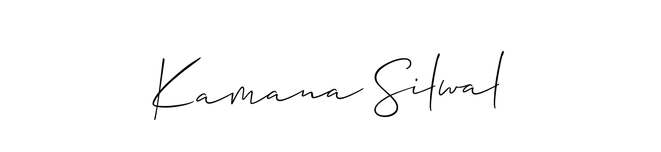 Allison_Script is a professional signature style that is perfect for those who want to add a touch of class to their signature. It is also a great choice for those who want to make their signature more unique. Get Kamana Silwal name to fancy signature for free. Kamana Silwal signature style 2 images and pictures png