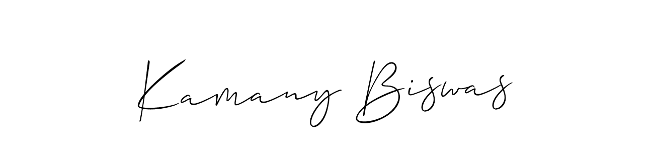 Make a short Kamany Biswas signature style. Manage your documents anywhere anytime using Allison_Script. Create and add eSignatures, submit forms, share and send files easily. Kamany Biswas signature style 2 images and pictures png