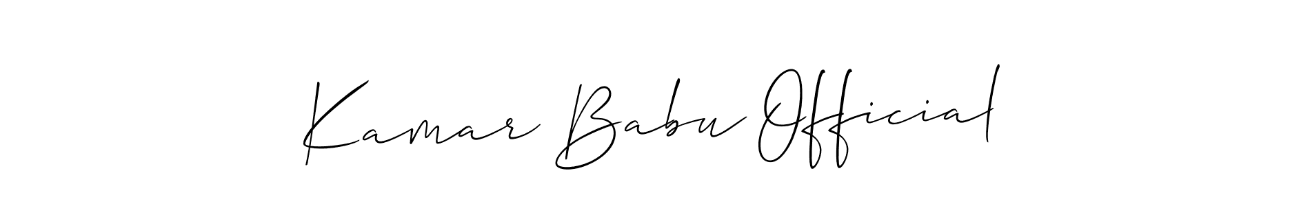 It looks lik you need a new signature style for name Kamar Babu Official. Design unique handwritten (Allison_Script) signature with our free signature maker in just a few clicks. Kamar Babu Official signature style 2 images and pictures png