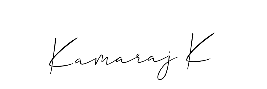 Make a beautiful signature design for name Kamaraj K. With this signature (Allison_Script) style, you can create a handwritten signature for free. Kamaraj K signature style 2 images and pictures png