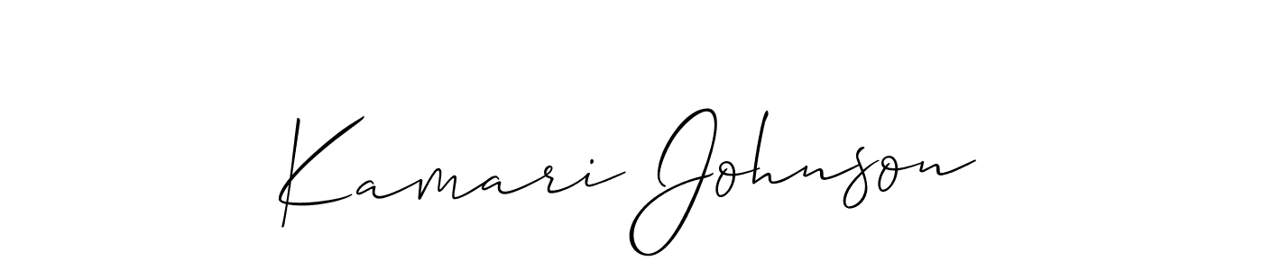 You should practise on your own different ways (Allison_Script) to write your name (Kamari Johnson) in signature. don't let someone else do it for you. Kamari Johnson signature style 2 images and pictures png