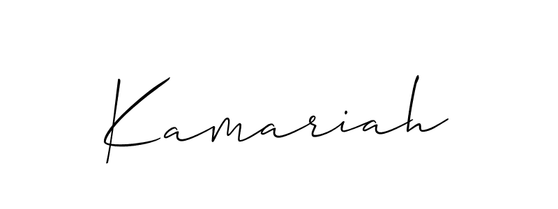 Also You can easily find your signature by using the search form. We will create Kamariah name handwritten signature images for you free of cost using Allison_Script sign style. Kamariah signature style 2 images and pictures png