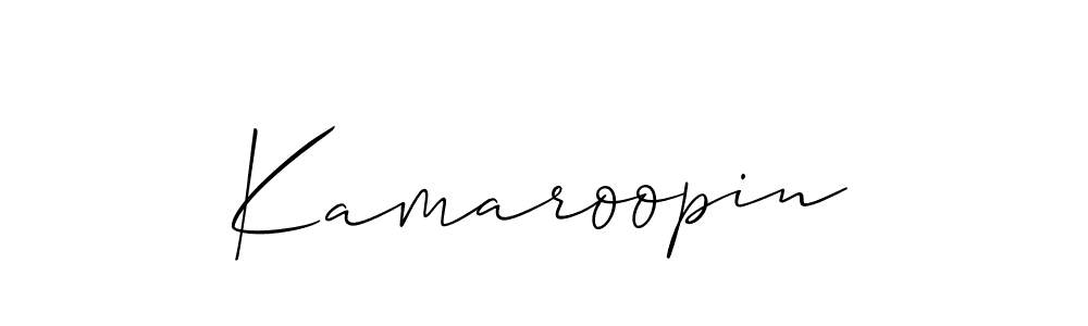 Use a signature maker to create a handwritten signature online. With this signature software, you can design (Allison_Script) your own signature for name Kamaroopin. Kamaroopin signature style 2 images and pictures png
