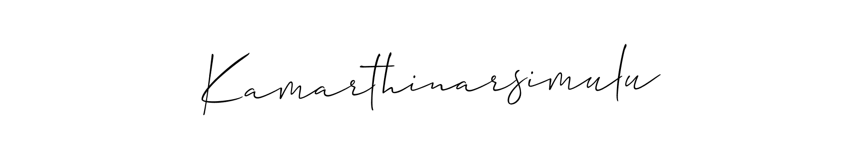 How to make Kamarthinarsimulu signature? Allison_Script is a professional autograph style. Create handwritten signature for Kamarthinarsimulu name. Kamarthinarsimulu signature style 2 images and pictures png