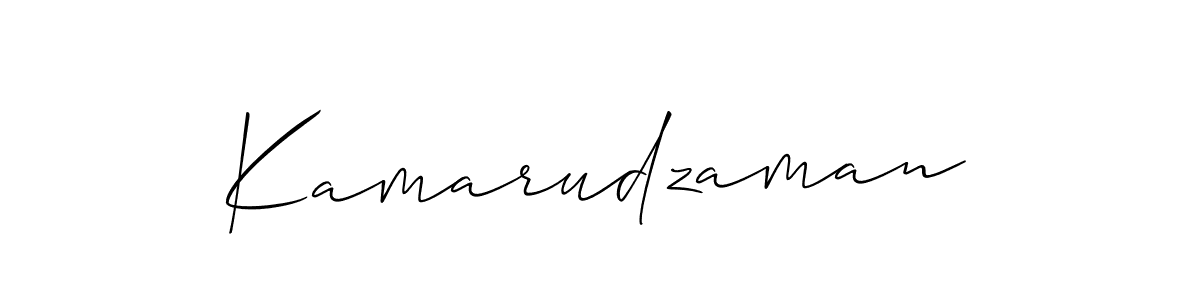 How to make Kamarudzaman signature? Allison_Script is a professional autograph style. Create handwritten signature for Kamarudzaman name. Kamarudzaman signature style 2 images and pictures png