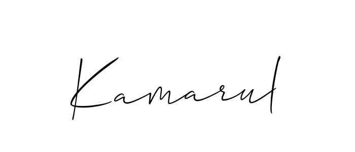 if you are searching for the best signature style for your name Kamarul. so please give up your signature search. here we have designed multiple signature styles  using Allison_Script. Kamarul signature style 2 images and pictures png