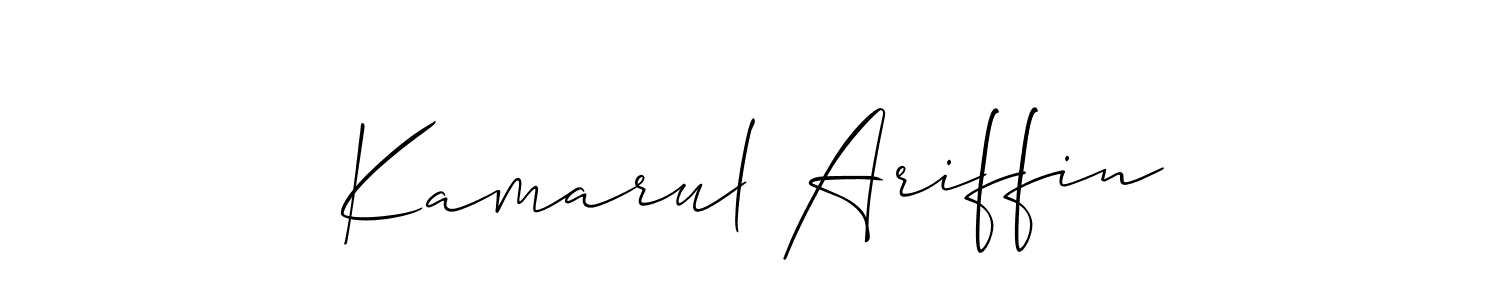 This is the best signature style for the Kamarul Ariffin name. Also you like these signature font (Allison_Script). Mix name signature. Kamarul Ariffin signature style 2 images and pictures png
