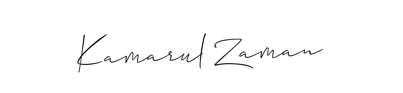 Allison_Script is a professional signature style that is perfect for those who want to add a touch of class to their signature. It is also a great choice for those who want to make their signature more unique. Get Kamarul Zaman name to fancy signature for free. Kamarul Zaman signature style 2 images and pictures png