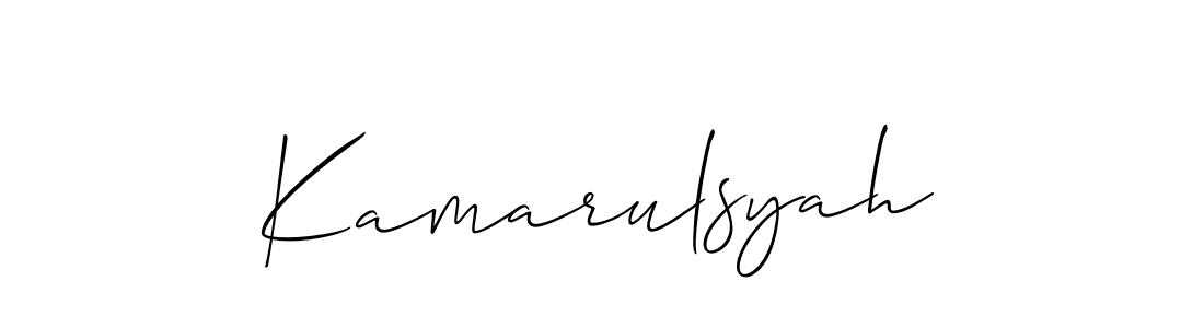 Allison_Script is a professional signature style that is perfect for those who want to add a touch of class to their signature. It is also a great choice for those who want to make their signature more unique. Get Kamarulsyah name to fancy signature for free. Kamarulsyah signature style 2 images and pictures png