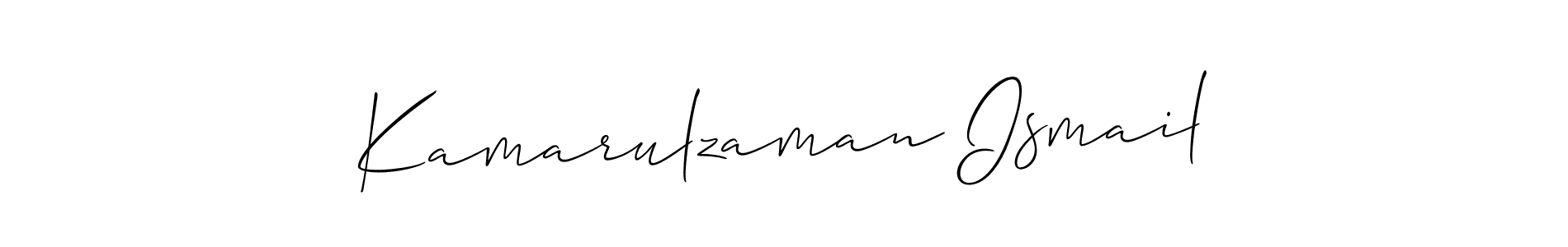Create a beautiful signature design for name Kamarulzaman Ismail. With this signature (Allison_Script) fonts, you can make a handwritten signature for free. Kamarulzaman Ismail signature style 2 images and pictures png