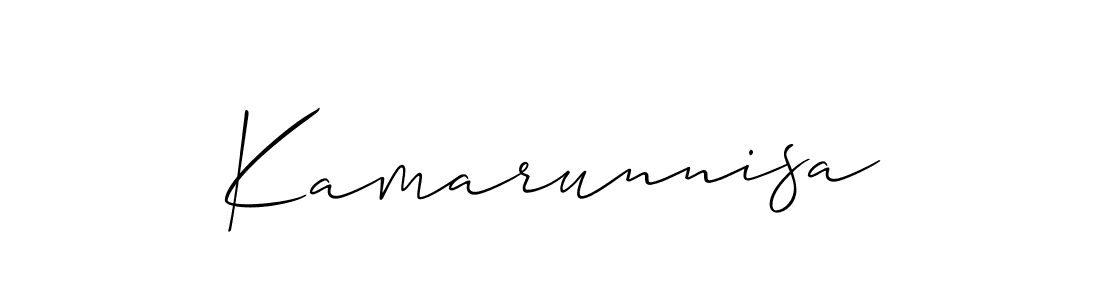 The best way (Allison_Script) to make a short signature is to pick only two or three words in your name. The name Kamarunnisa include a total of six letters. For converting this name. Kamarunnisa signature style 2 images and pictures png