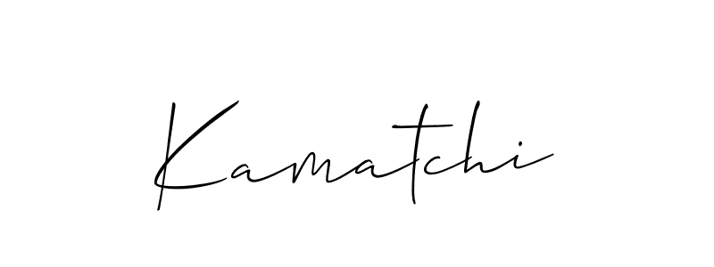 Make a beautiful signature design for name Kamatchi. With this signature (Allison_Script) style, you can create a handwritten signature for free. Kamatchi signature style 2 images and pictures png