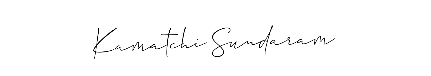 Also You can easily find your signature by using the search form. We will create Kamatchi Sundaram name handwritten signature images for you free of cost using Allison_Script sign style. Kamatchi Sundaram signature style 2 images and pictures png