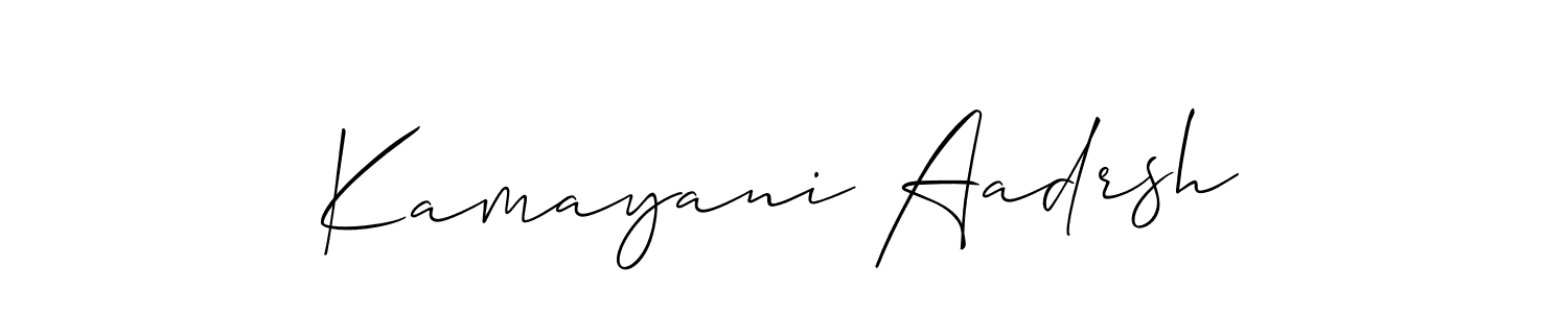 Create a beautiful signature design for name Kamayani Aadrsh. With this signature (Allison_Script) fonts, you can make a handwritten signature for free. Kamayani Aadrsh signature style 2 images and pictures png