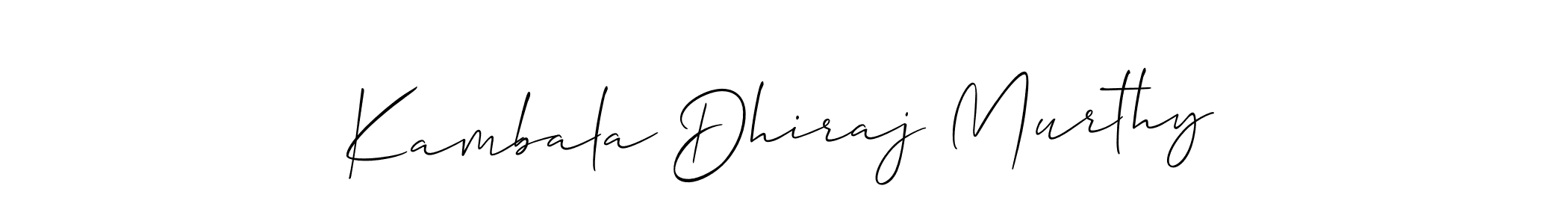 Allison_Script is a professional signature style that is perfect for those who want to add a touch of class to their signature. It is also a great choice for those who want to make their signature more unique. Get Kambala Dhiraj Murthy name to fancy signature for free. Kambala Dhiraj Murthy signature style 2 images and pictures png