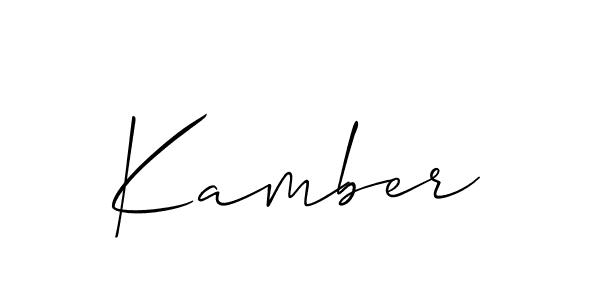 if you are searching for the best signature style for your name Kamber. so please give up your signature search. here we have designed multiple signature styles  using Allison_Script. Kamber signature style 2 images and pictures png