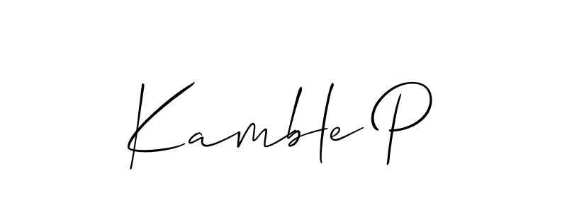 Design your own signature with our free online signature maker. With this signature software, you can create a handwritten (Allison_Script) signature for name Kamble P. Kamble P signature style 2 images and pictures png