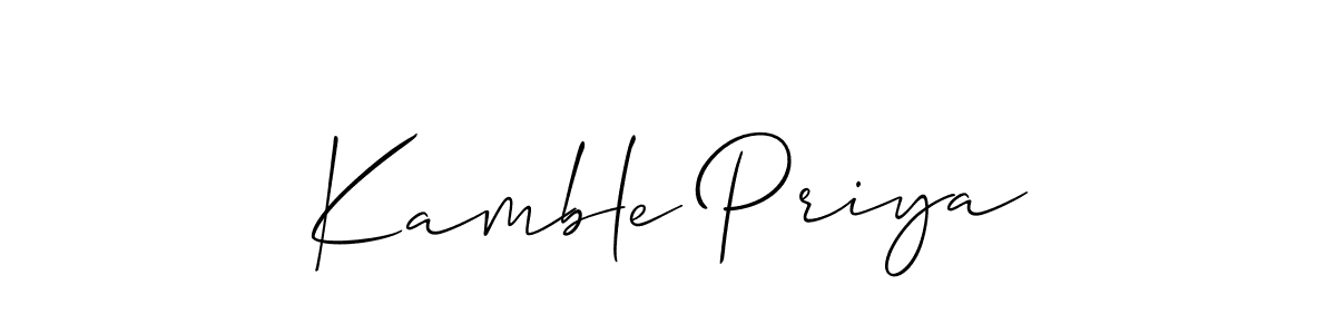 How to Draw Kamble Priya signature style? Allison_Script is a latest design signature styles for name Kamble Priya. Kamble Priya signature style 2 images and pictures png