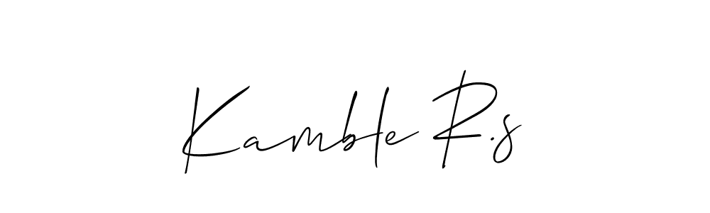 Also You can easily find your signature by using the search form. We will create Kamble R.s name handwritten signature images for you free of cost using Allison_Script sign style. Kamble R.s signature style 2 images and pictures png