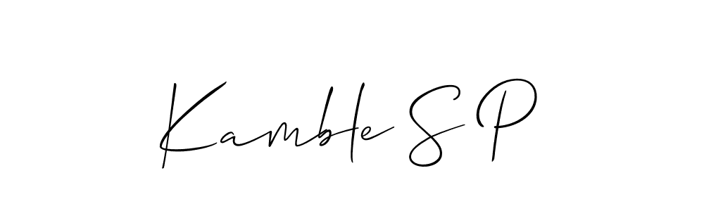 Also You can easily find your signature by using the search form. We will create Kamble S P name handwritten signature images for you free of cost using Allison_Script sign style. Kamble S P signature style 2 images and pictures png
