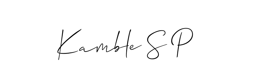 Make a beautiful signature design for name Kamble S P. With this signature (Allison_Script) style, you can create a handwritten signature for free. Kamble S P signature style 2 images and pictures png