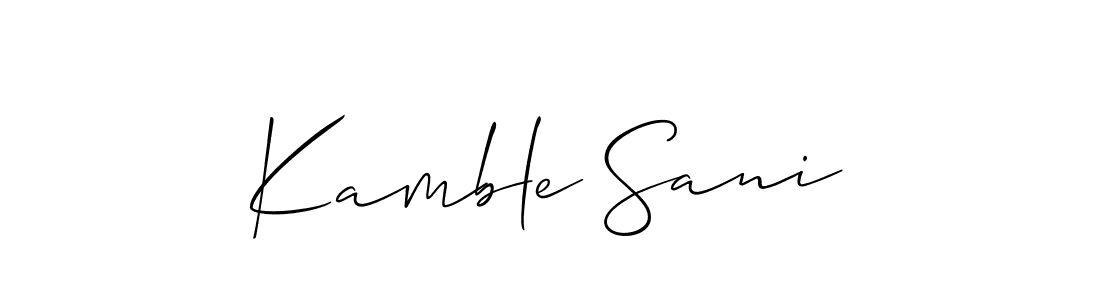 Allison_Script is a professional signature style that is perfect for those who want to add a touch of class to their signature. It is also a great choice for those who want to make their signature more unique. Get Kamble Sani name to fancy signature for free. Kamble Sani signature style 2 images and pictures png