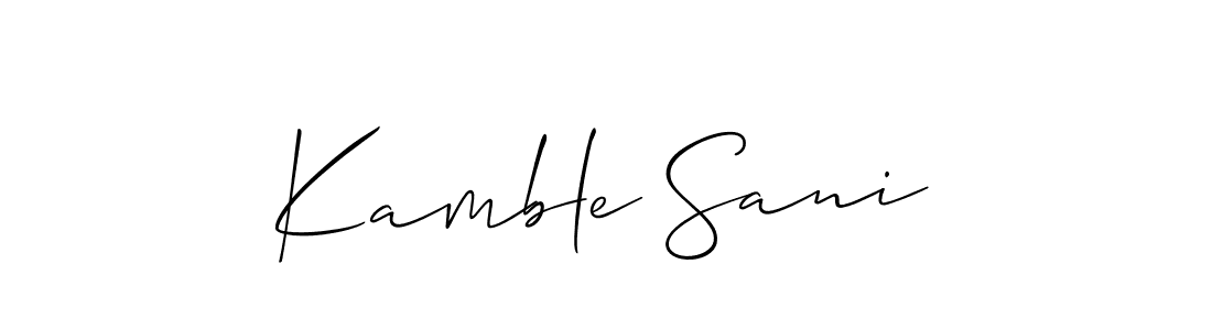 if you are searching for the best signature style for your name Kamble Sani. so please give up your signature search. here we have designed multiple signature styles  using Allison_Script. Kamble Sani signature style 2 images and pictures png