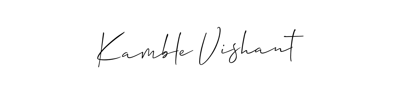 Make a beautiful signature design for name Kamble Vishant. With this signature (Allison_Script) style, you can create a handwritten signature for free. Kamble Vishant signature style 2 images and pictures png