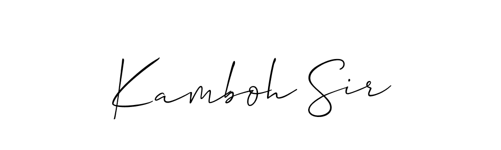 How to Draw Kamboh Sir signature style? Allison_Script is a latest design signature styles for name Kamboh Sir. Kamboh Sir signature style 2 images and pictures png
